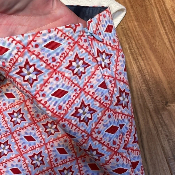 Talbots womens skirt 16 XL mini knee length pattern pink business casual stretch - Picture 3 of 7